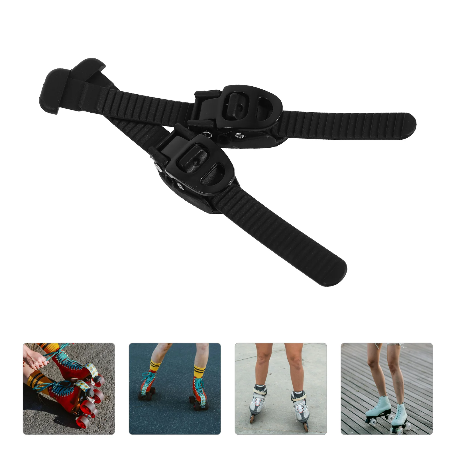 

2 Sets Roller Skating Skate Buckle Child Shoes Lace Straps Pvc Brake Replaceable