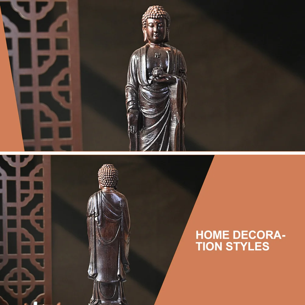 

Wood Buddha Statue Standing On Craft For Home Office Temple Decor Small Buddha Statues Wood Craft