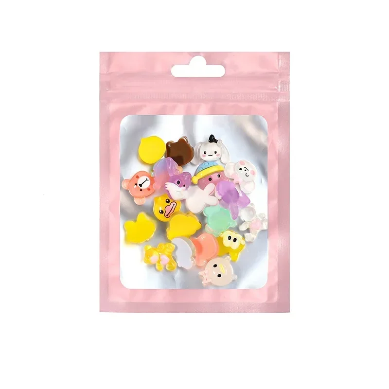 Acrylic Cartoon Bear Flowers Sweet Donus Candy Decorations Nails Charms Phone Case Kawaii Resin 3D Mixed Designs DIY Accessories