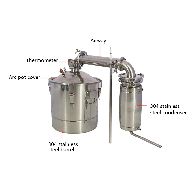 100L Home Brewing Machine Automatic Roast Liquor Steaming Equipment Multi-functional Still Stainless Steel Private Wine-press