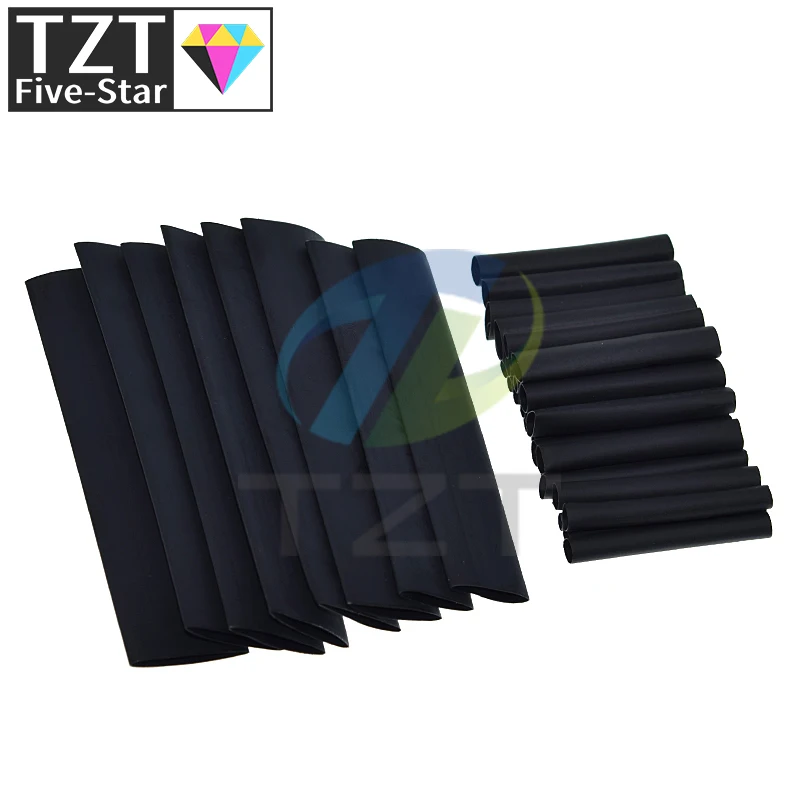 TZT 127pcs/set Assorted Heat Shrink Tube Black Wire Wrap Electrical Insulation Cable Sleeving 2-13mm