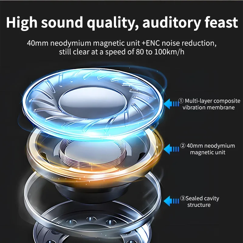 Intercomunicador para casco de motocicleta G1, auriculares BT5.4, 1000mAh, modo de reposo súper largo, 500m para 2 conductores, Intercomunicador para Moto