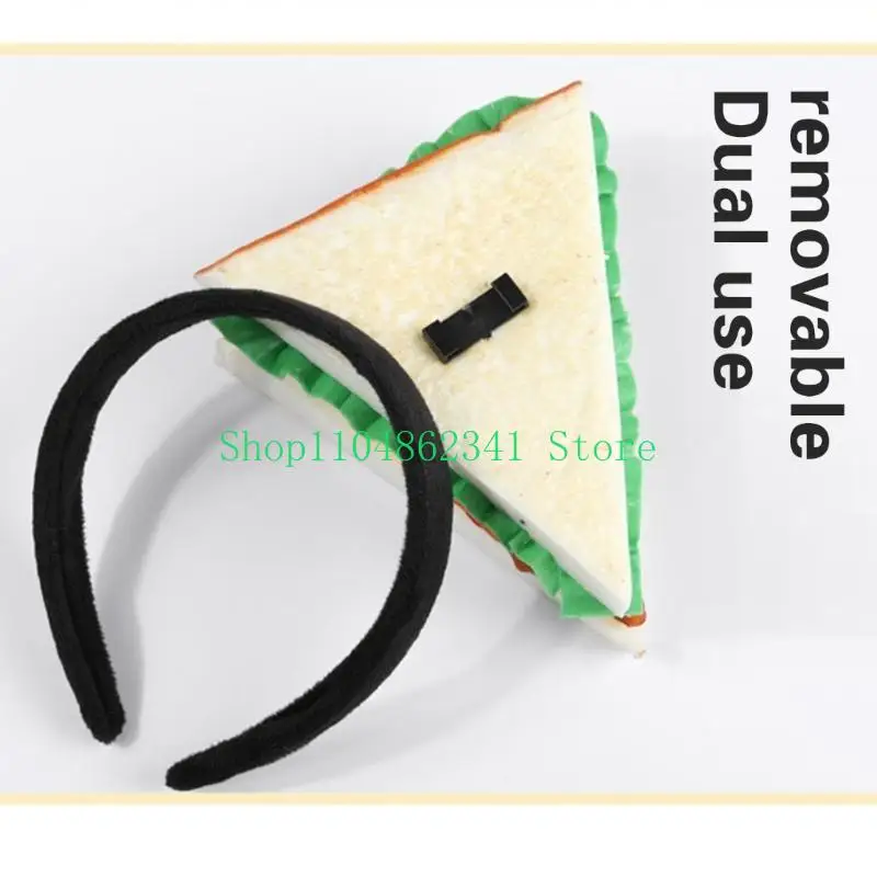 652F Eye Catching Burgers Hair Band Halloween Cosplay Hair Hoop Face Wash Headbands for Halloween, Birthdays