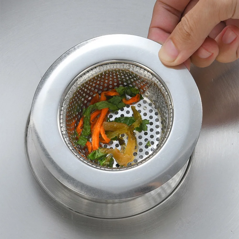 

Stainless Steel Mesh Kitchen Sink Strainer Anti-clogging Filter Flume Filter Bathroom Sewer Drain Hole Strainer Kitchen Gadget