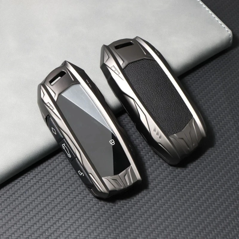

New Metal Car Key Case Cover Shell Fob For BMW i7 X7 G07 LCI iX I20 X1 U11 7 Series G70 G09 XM U06 G81 M3 2023 Protector Keyless