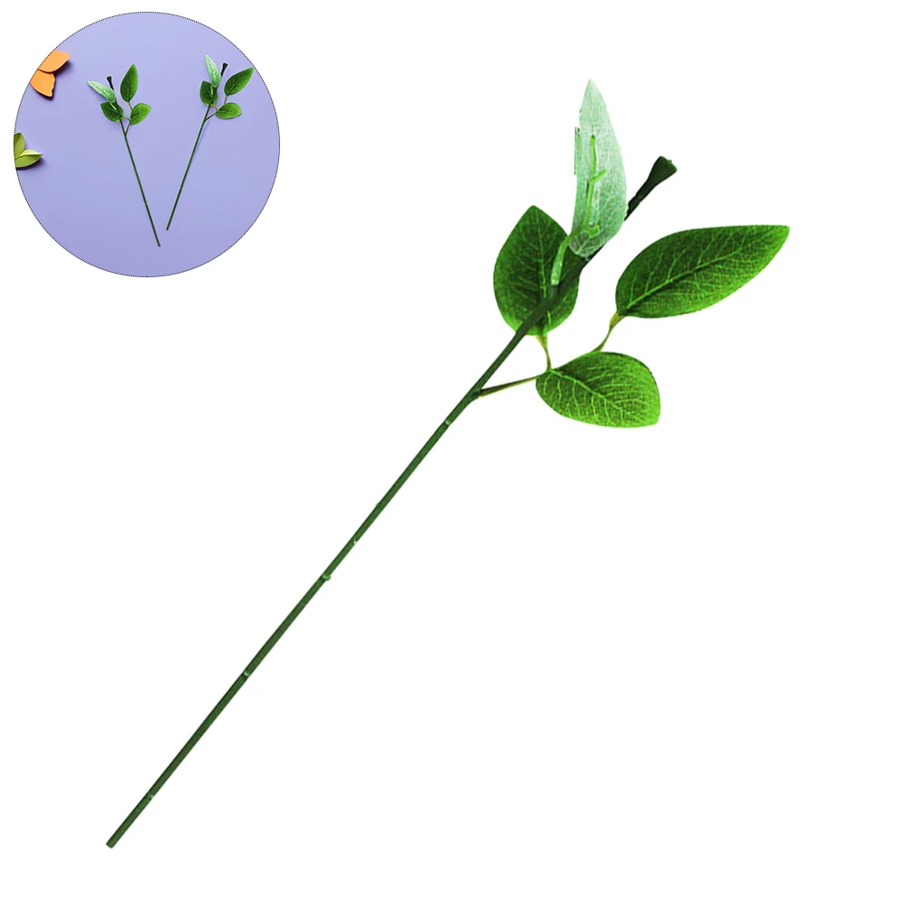 

40 pcs Rose Stem Artificial Flower Stems For Diy Floral Arrangement Fake Flowers Handmade Material Wedding Decoration Simulated