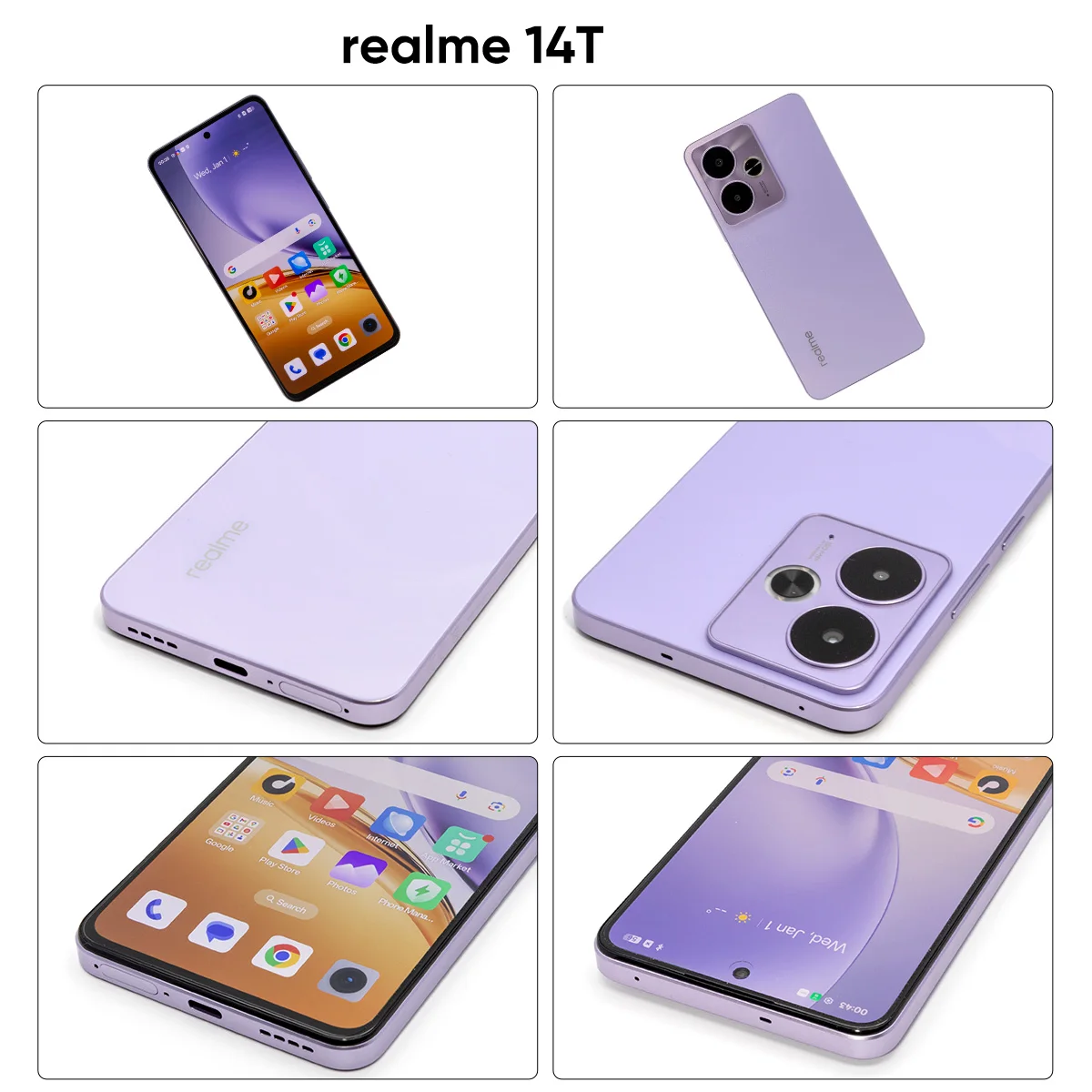 realme 14T 5G Smartphone Versión EU MediaTek Dimensity 6300 Pantalla AMOLED de 6.67” y 120Hz Batería de 6000mAh Carga Rápida de 45W 6
