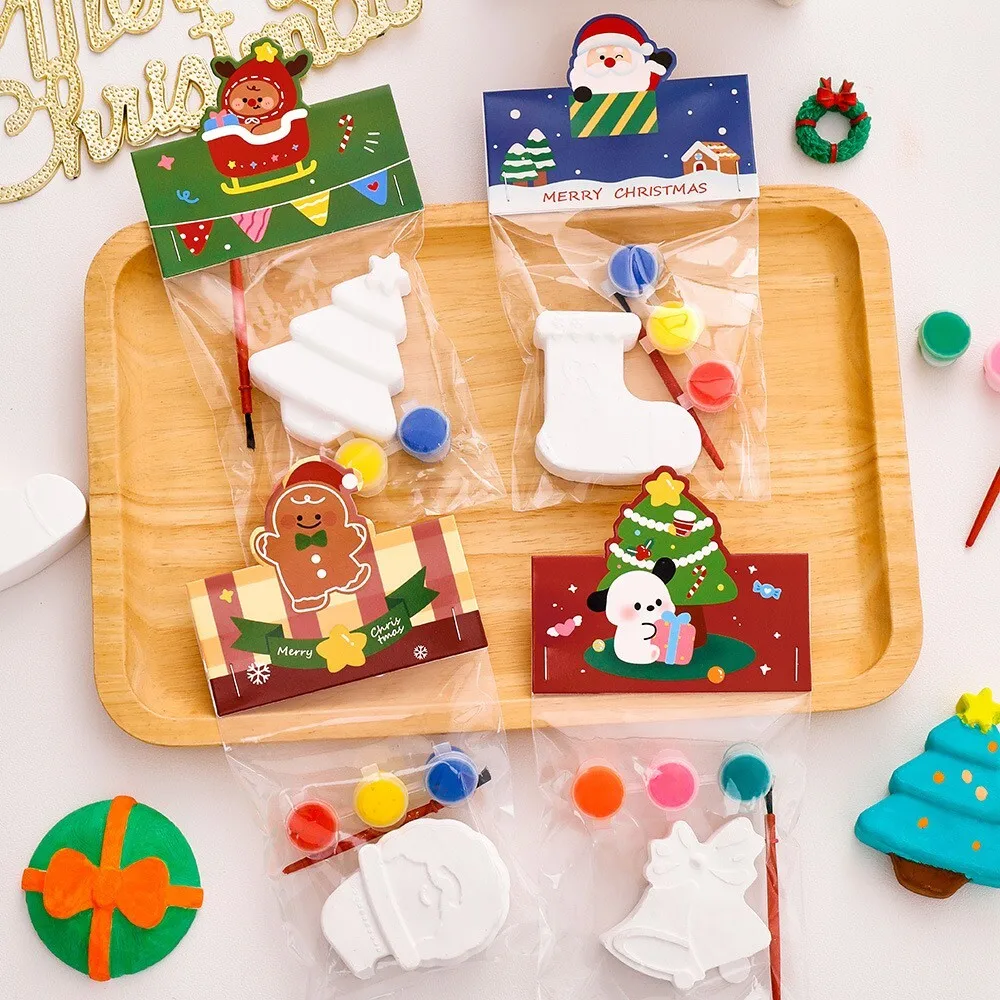 Natal graffiti gesso boneca para crianças do jardim de infância diy artesanal colorir artesanato atividade presente para estudantes pequeno favor