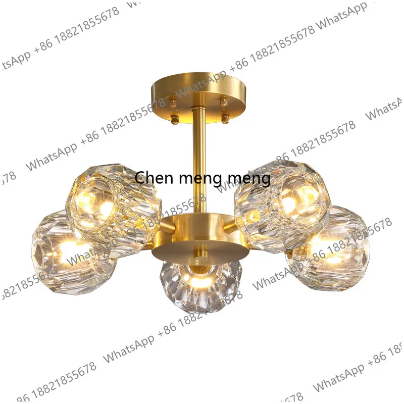 

French medieval American retro bedroom chandelier, cream, crystal room study dining room light