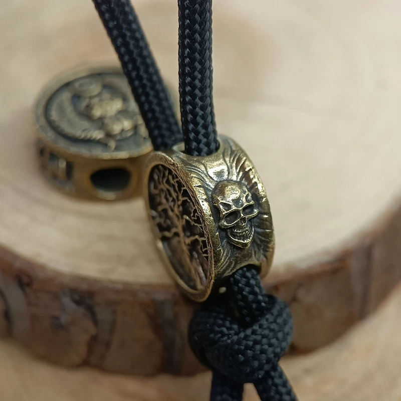 Dung Beetle Ankh Brass Knife Beads Punk EDC Outdoor DIY Paracord Woven Lanyard Pendant Retro Umbrella Rope Bracelets Accessories