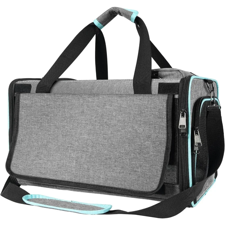 

SoftSided Small Pet Air Дорожная сумка для кошек и крошечных собак до 12 фунтов, одобренная TSA переноска для кошек для Alaska Airlines и So