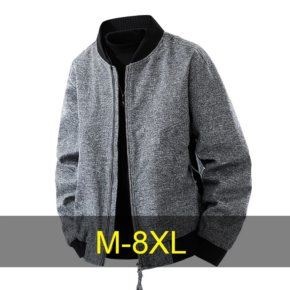 

Мужская бейсбольная куртка 8XL, большие размеры, модная повседневная однотонная верхняя одежда, мужская куртка-бомбер 8XL