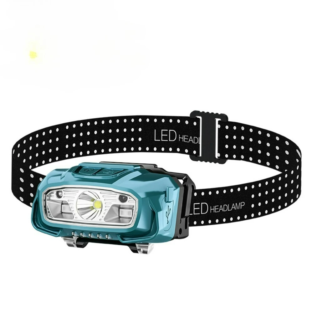 

Умный мини-налобный фонарь с активацией движения — предупредительный световой сигнал с быстрой зарядкой типа C для рыбалки/на открытом воздухе, перезаряжаемый светодиодный налобный фонарь