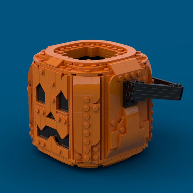 정교한 신제품 MOC 블록 아트 모델 할로윈 호박 버킷 |   펜 홀더 기술 모듈형 어린이 장난감 DIY 조립