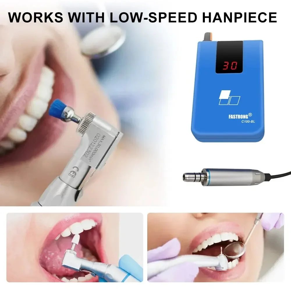 

Portable Dental Lab Rechargeable Brushless Micromotor Dental Polishing Micromotor Work with Contra Angle Handpiece Dentist Tools