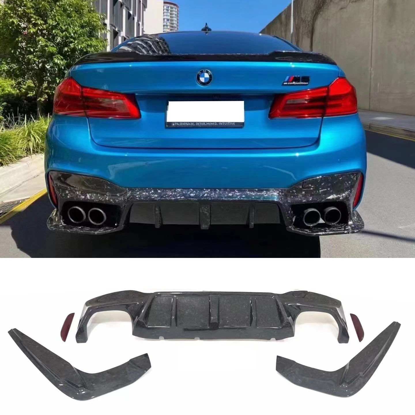 For BMW 5 series G30 F90 M5 525i 530i 540i Rear Bumper Diffuser Forged Carbon fiber Car acesssories Body kit