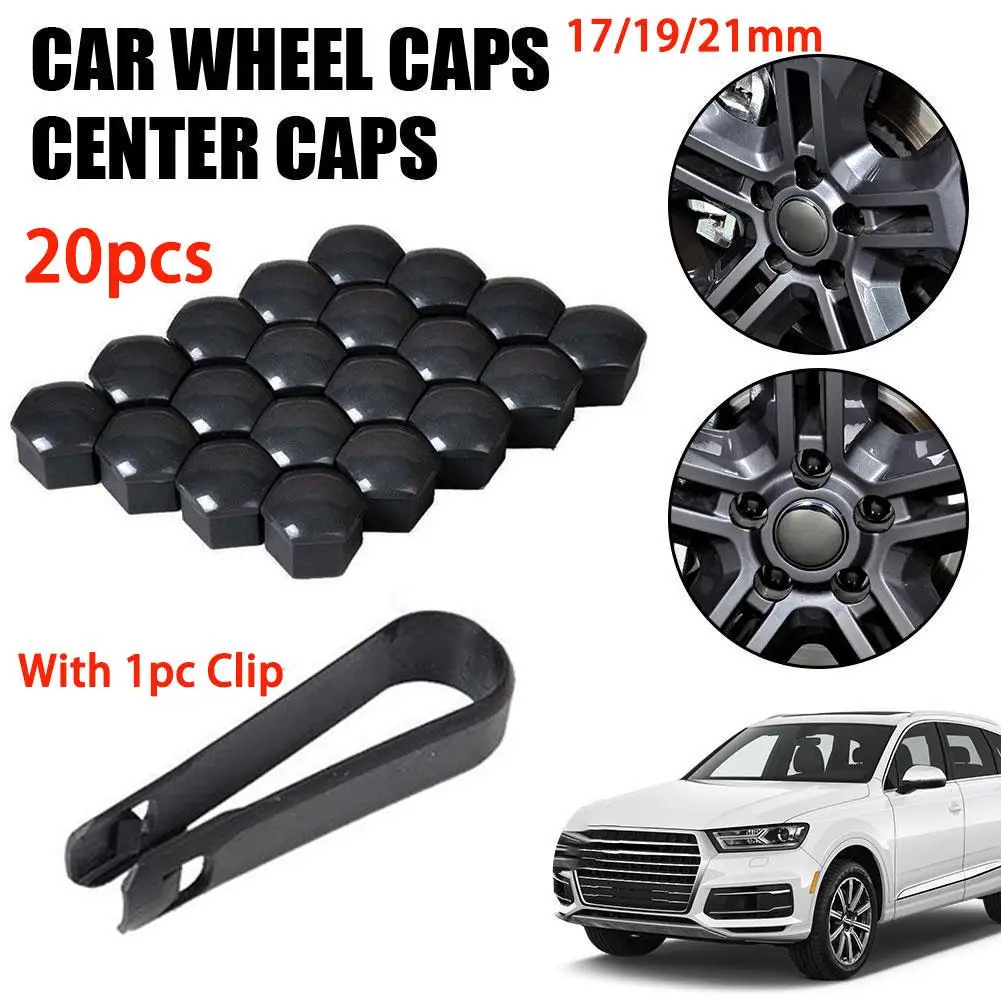 

20Pcs Car Wheel Nuts Caps Protector Tyre Bolts Outward Decoration Studs Hub Cover Caps Gloss 17mm/19mm/21mm