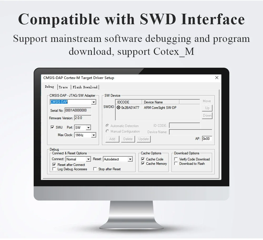 Nowy STM32 rozwija moduł pobierania DAP Cmsis Debugger Keil SWD/port szeregowy akcesoria narzędziowe