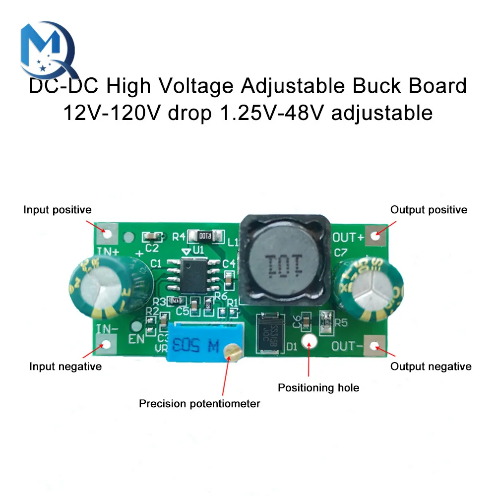 Buck Module 48V60V100V Drop 1.25V-48V Voltage Regulator Module High-Voltage Adjustable Step-Down Board Electric Vehicle Power