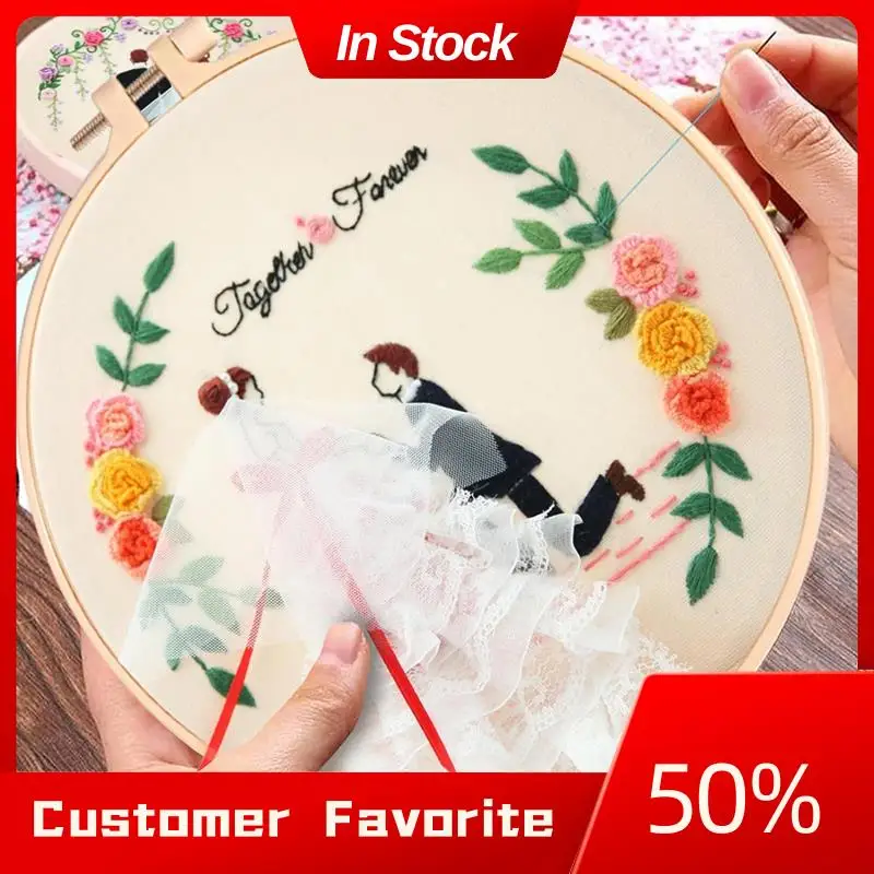 AT03 أفضل 4 عبوات من أدوات التطريز للبالغين مجموعات التطريز DIY للمبتدئين طقم تطريز يدوي مع أنماط (زفاف) سهلة Inst