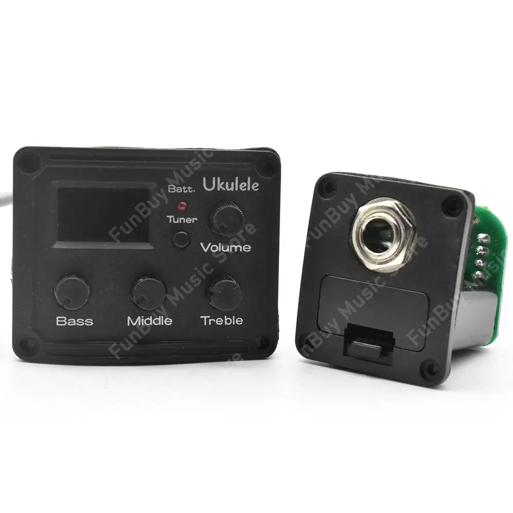 Ukulele Uke Piezo Pickup Preamp 3-Band Hawaii Mini Guitarra EQ Equalizer Tuner System with LCD Display Drop Shipping