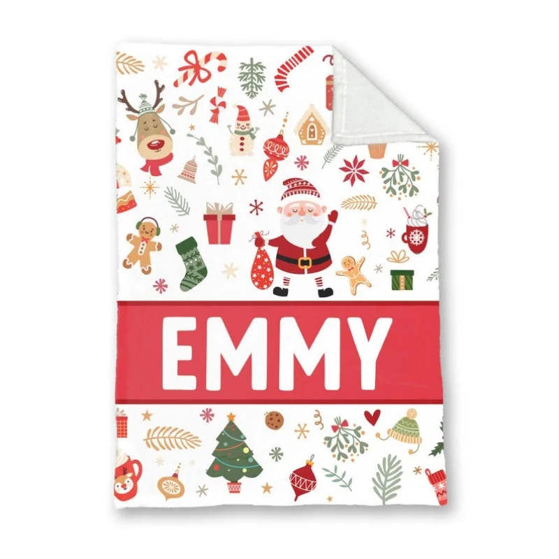 

2026 Christmas Name Custom Flannel Blanket Soft Baby Blankets For Home Camping Birthday Gifts in All Seasons Christmas Gift