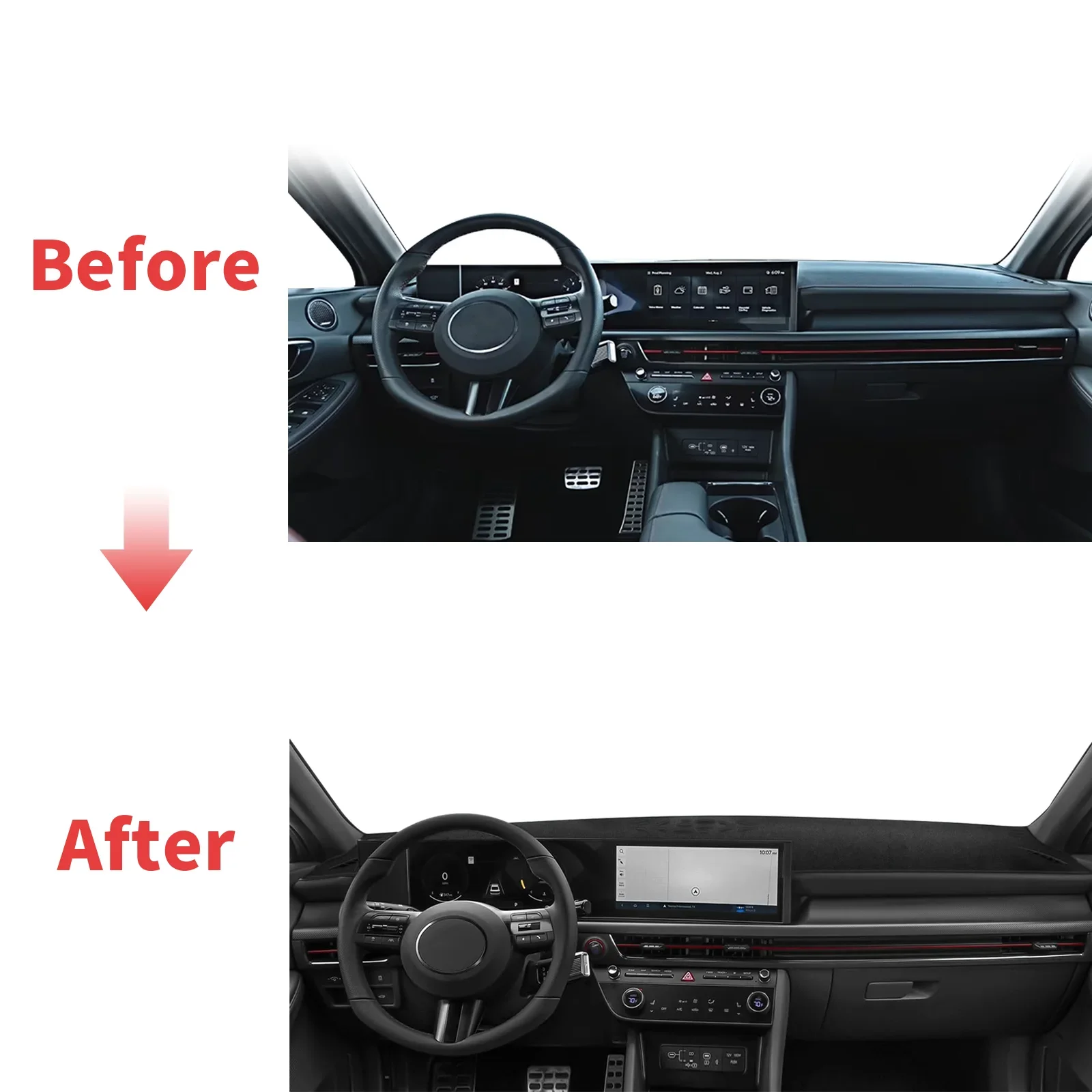

for Hyundai Sonata 2024-2026 N-line(Whitout HUD)Custom Fit Dashboard Cover Sunshade Mat Anti‑Slip Dash Protector Pad Accessories