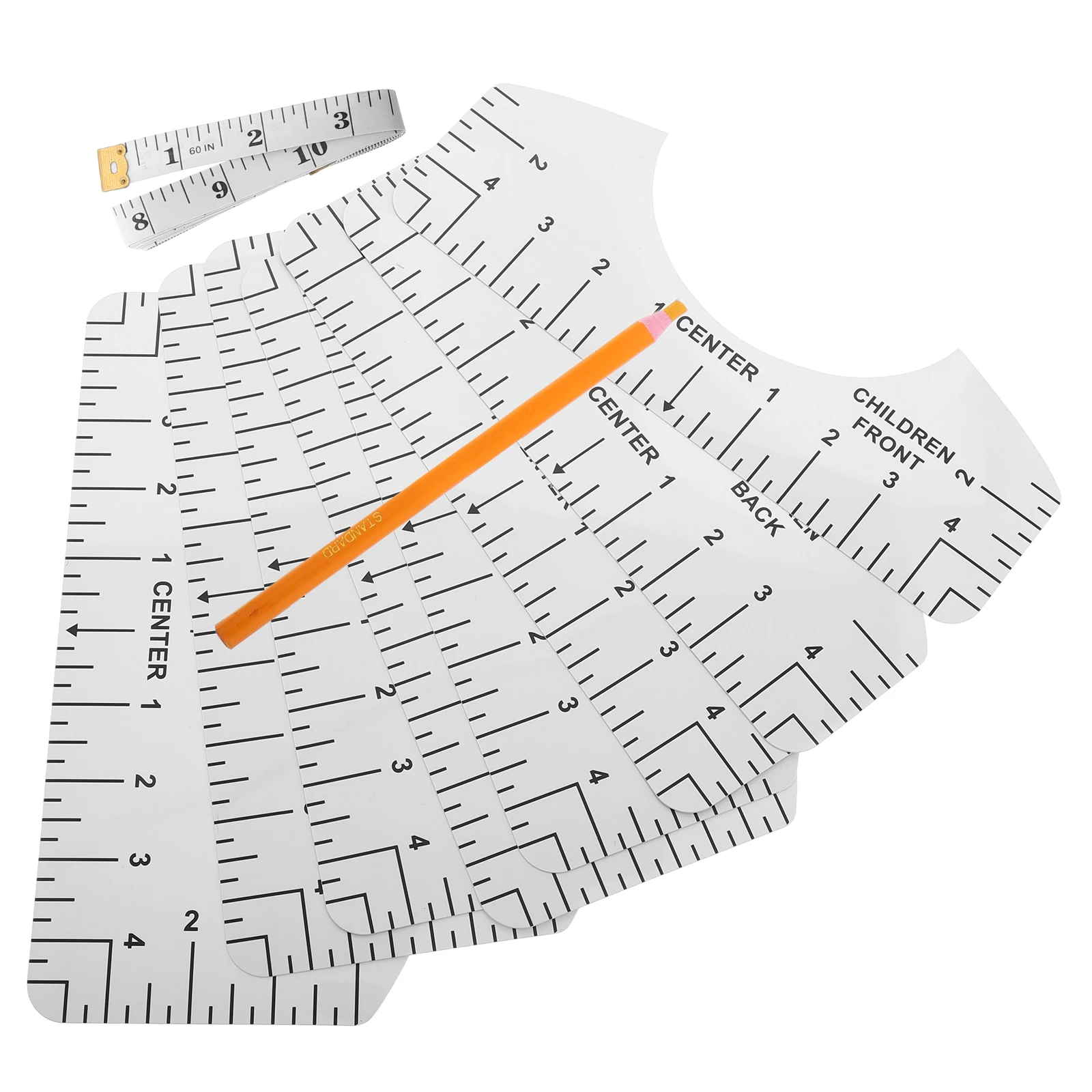 

8pcs Sewing Alignment Tool T Shirt Ruler Guide Accessories Measurements Quilting Tools Gadgets PVC Transparent