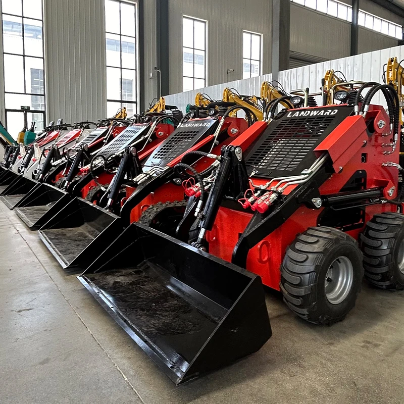 Mini Skid Steer Loader com Forest Mulcher, Crawler Skid Steer, faixa, 500kg, venda personalizada, entrega rápida, popular, Europa, EUA