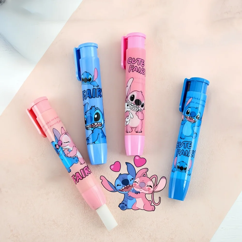 Gumki do mazania Anime Stitch, artykuły szkolne, urocze gumki do pisania i rysowania, gumki do ołówków dla dzieci, artykuły papiernicze.