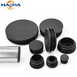 Tapón de plástico redondo negro, 1-20 piezas, insertos de tubo, tapón