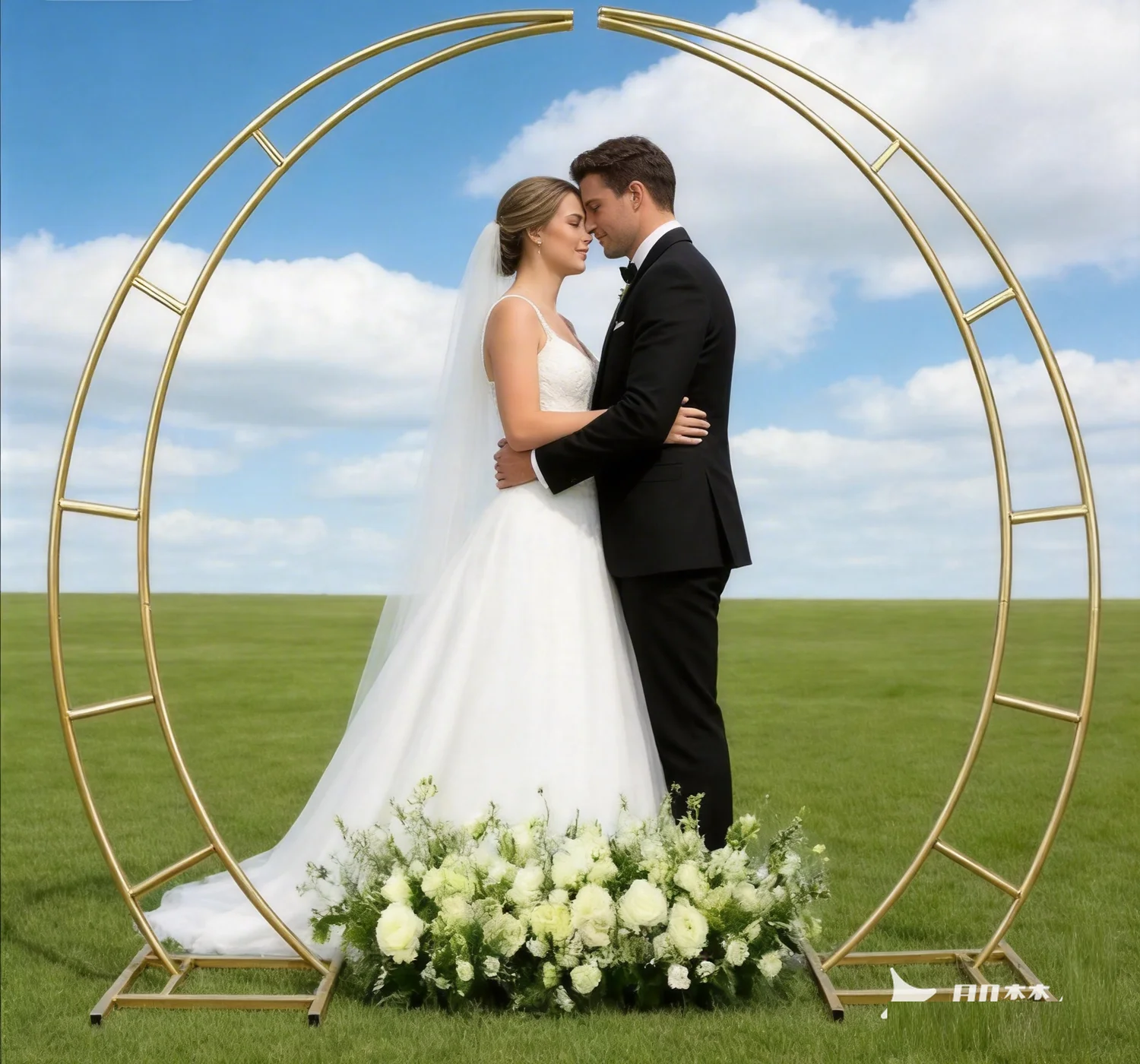 2 Stück Hochzeitsdekorationen, einlagiger Hornbogen aus Schmiedeeisen, gebogenes Regal für Partys, Outdoor-Hochzeiten, Ballon- und Blumenarrangements. – Detail 2