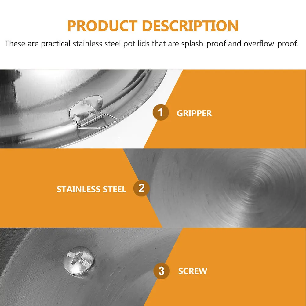 

Stainless Steel Pot Covers 28.5Cm Universal Cookware Lid For Pans Anti Oil Splashing Cover Cooking Tool Kitchen Gadget Drip