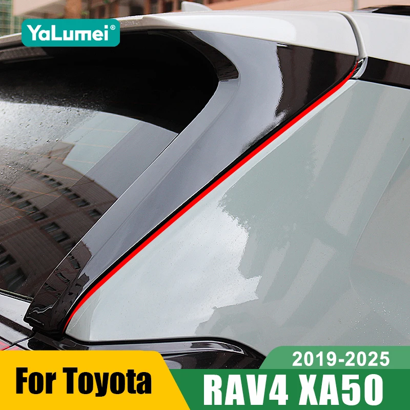 Für Toyota RAV4 XA50 2019 2020 2021 2022 2023 2024 2025 Hybrid Glänzend Schwarzer Kohlefaser-Heckfenster-Seitenspoiler Flügel Zubehör