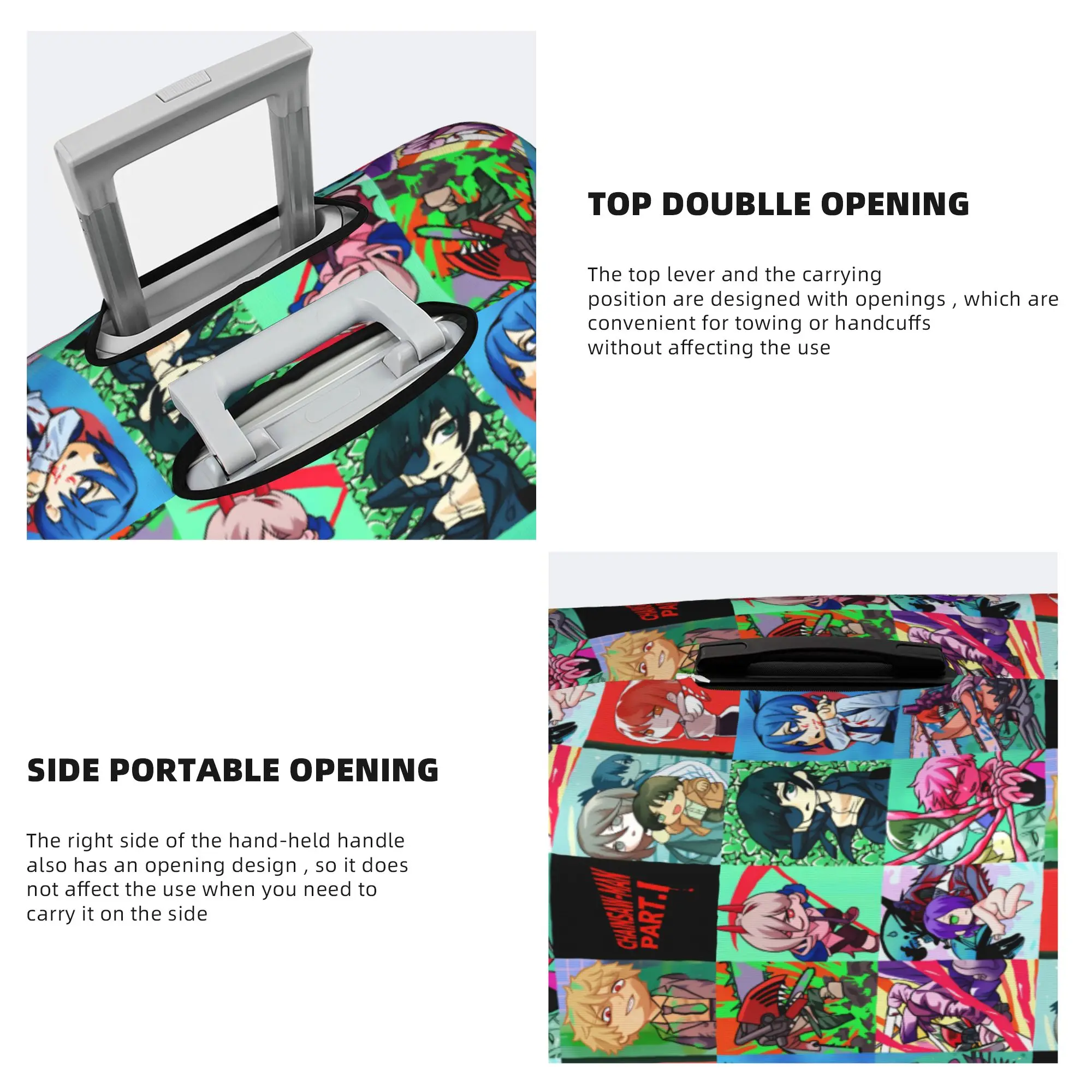 Katana Man Chainsaw Man Makima Luggage Cover Elastic Denji Power Himeno Aki Suitcase Protective Covers Suit For 18-32 inch view 5