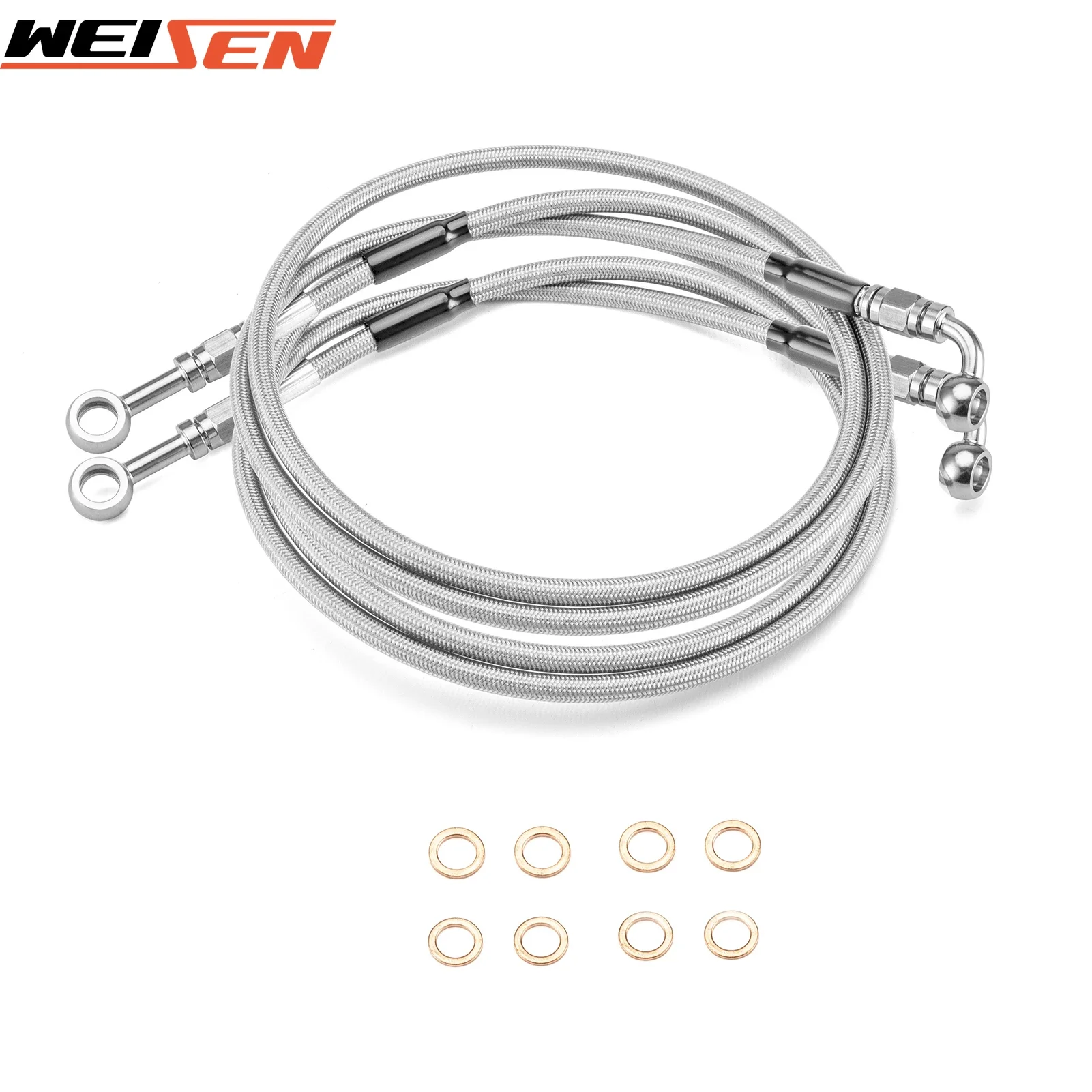 

Motorcycle 64.5" Stock Length Stainless Steel Hydraulic Front ABS Lower Brake Line Kit for 2014-2024 Harley Touring ROAD GLIDE