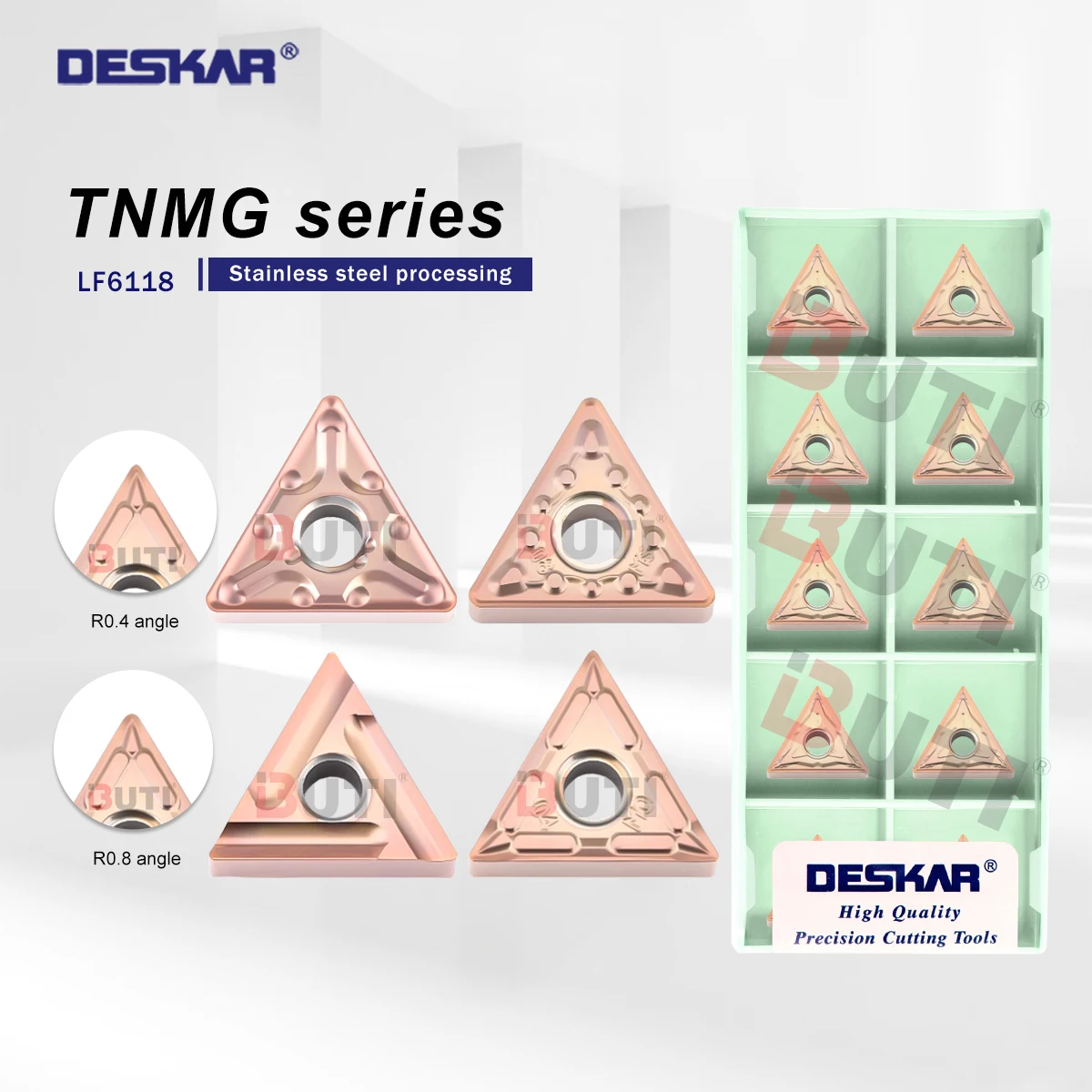 

DESKAR 100% original TNMG160404 TNMG160408 MA MS JMS MQ HS MF MM R-S L-S LF6118 Plug-in Lathe Turning Blade For Stai TNMG Series