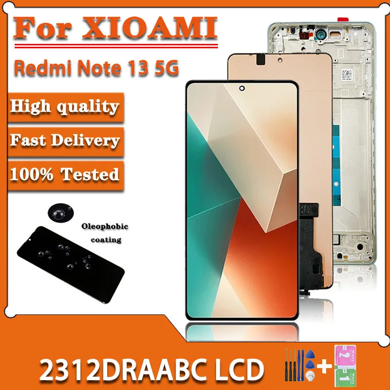 AMOLEDタッチスクリーン,デジタイザーフレーム,6.67インチ,Xiaomi Redmi Note 13, 5g LCD, 2312ドラック