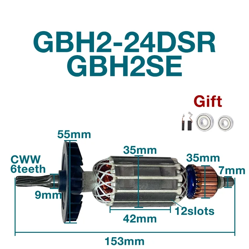 Imagem -06 - Substituição do Estator do Rotor da Armadura Dentes Dentes Ac220240v para Peças de Martelo Rotativo Bosch Gbh2 24 Gbh2-24dsr Gbh2se Gbh2-24gbh