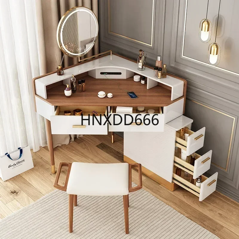 Mulheres maquiagem penteadeira vaidade mesa ângulo quarto luxo canto penteado cômoda mesa com espelho penteadeira móveis