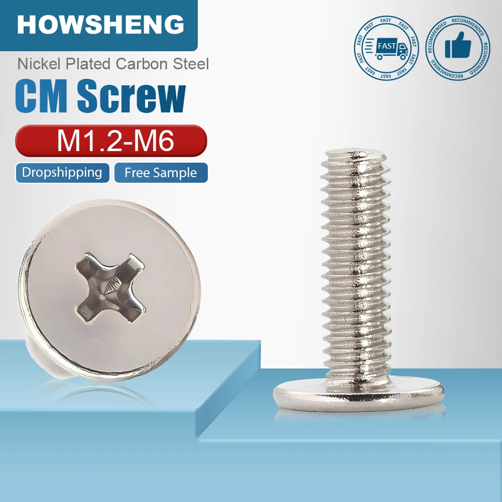

Cross Phillips Ultra Thin Flat Wafer Head Screw CM Screws Nickel Plated m2 m5 m6 Cross Super Low Flat Head Laptop Screw Bolt