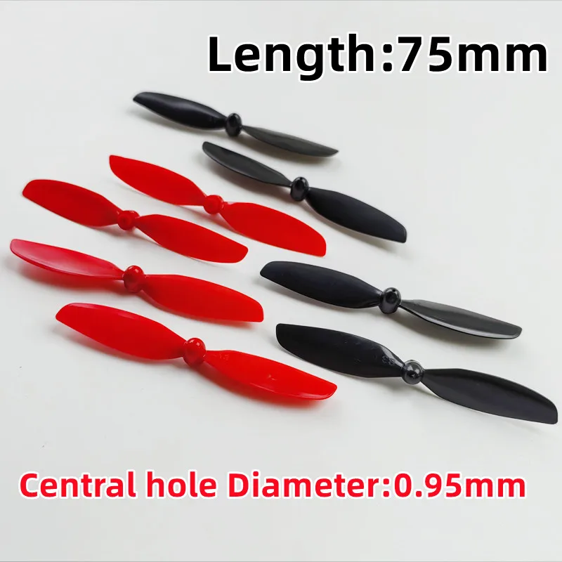 8PCS 75mm Blade Propeller Prop Blade CW+CCW Fit Shaft Diameter 1mm Fr RC Quadcopter Drone Coreless Motor N30 Toy Plane Model