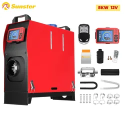 Sunster 8kw 12v portátil aquecedor de ar diesel estacionamento noite aquecedor com monitor lcd para carro reboque caminhão aquecedor de estacionamento diesel