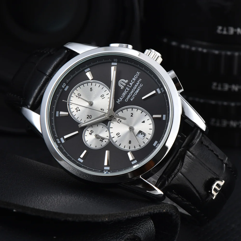 Modische TOP-Armbanduhren der Marke Maurice Lacroix für Herren, Multifunktions-Chronograph, Business-Sport, AAA-Herrenuhren