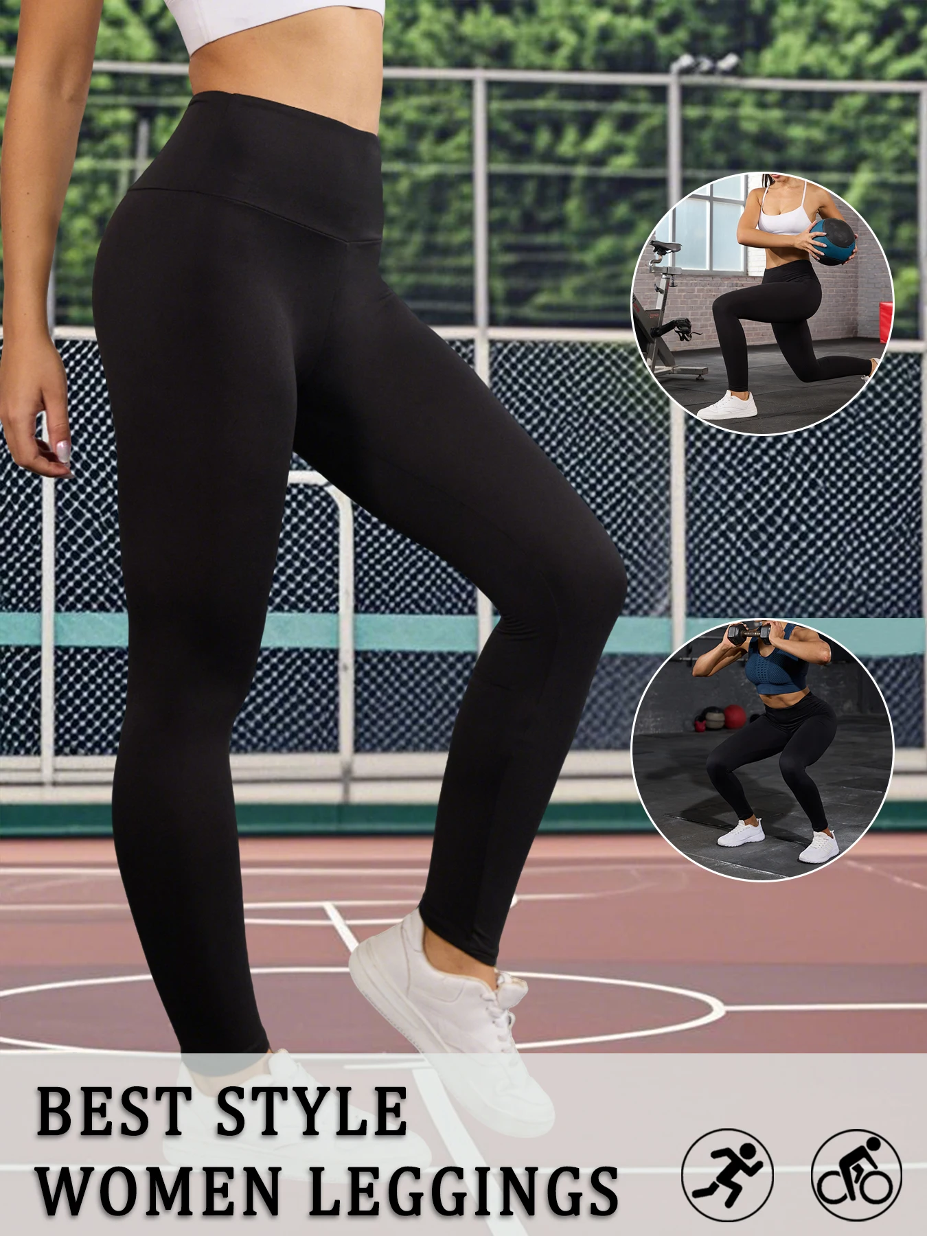 

No See Through Workout Leggings for Women: Super Soft, High Waisted Tummy Control Yoga Running Pants