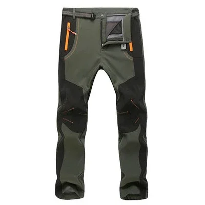 

Men Winter Trekking Pants Water Splash Prevention Fleece Lining Warm With Outdoor Workwear Hiking Skiing Trousers