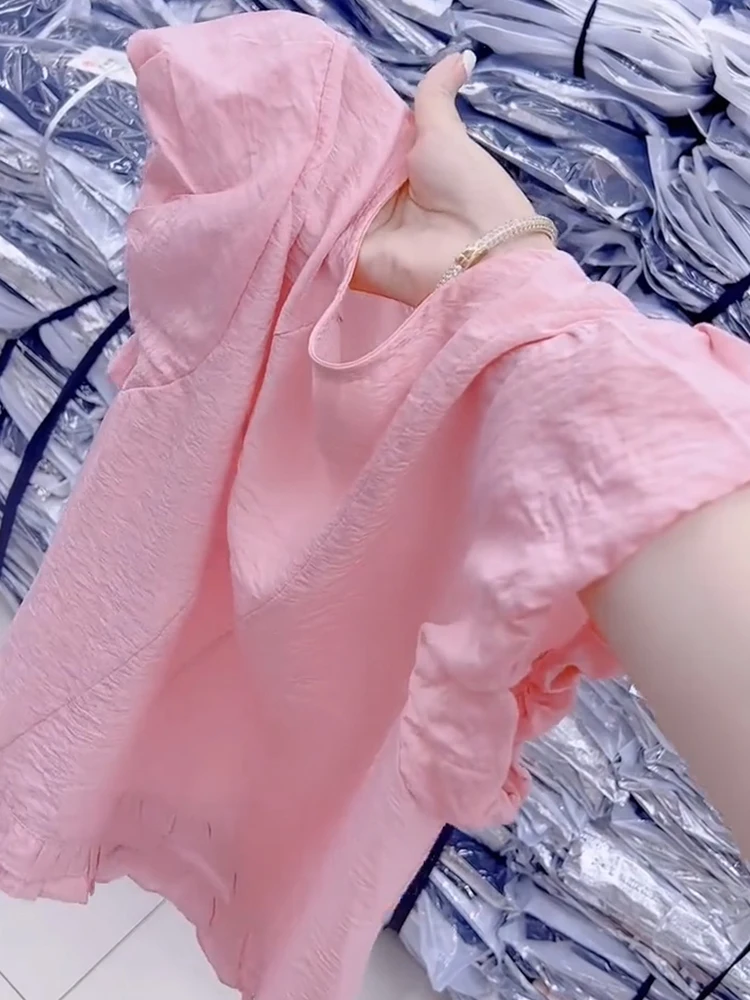 Sli ort Sve Loose Women's irt Summer New Sle Dimagrante Carne Che Copre Piccola Fraanza Vento Top Coreano Sle Pendolarismo