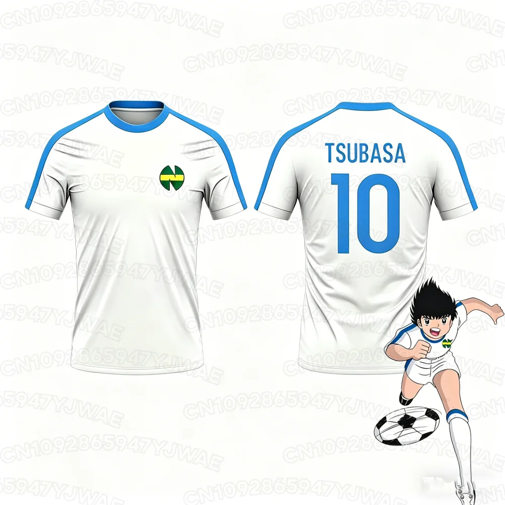 Summer Men's Women's Captain Tsubasa Football Jersey No.10 Print T Shirt Set Or T-Shirts Or Shorts Sport