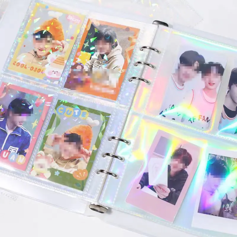 20PCS A5 Laser Star Card Album Photo Album Inner Page Postcard Storage Albums Loose Page Bag Binder Photocards Folder Sleeves