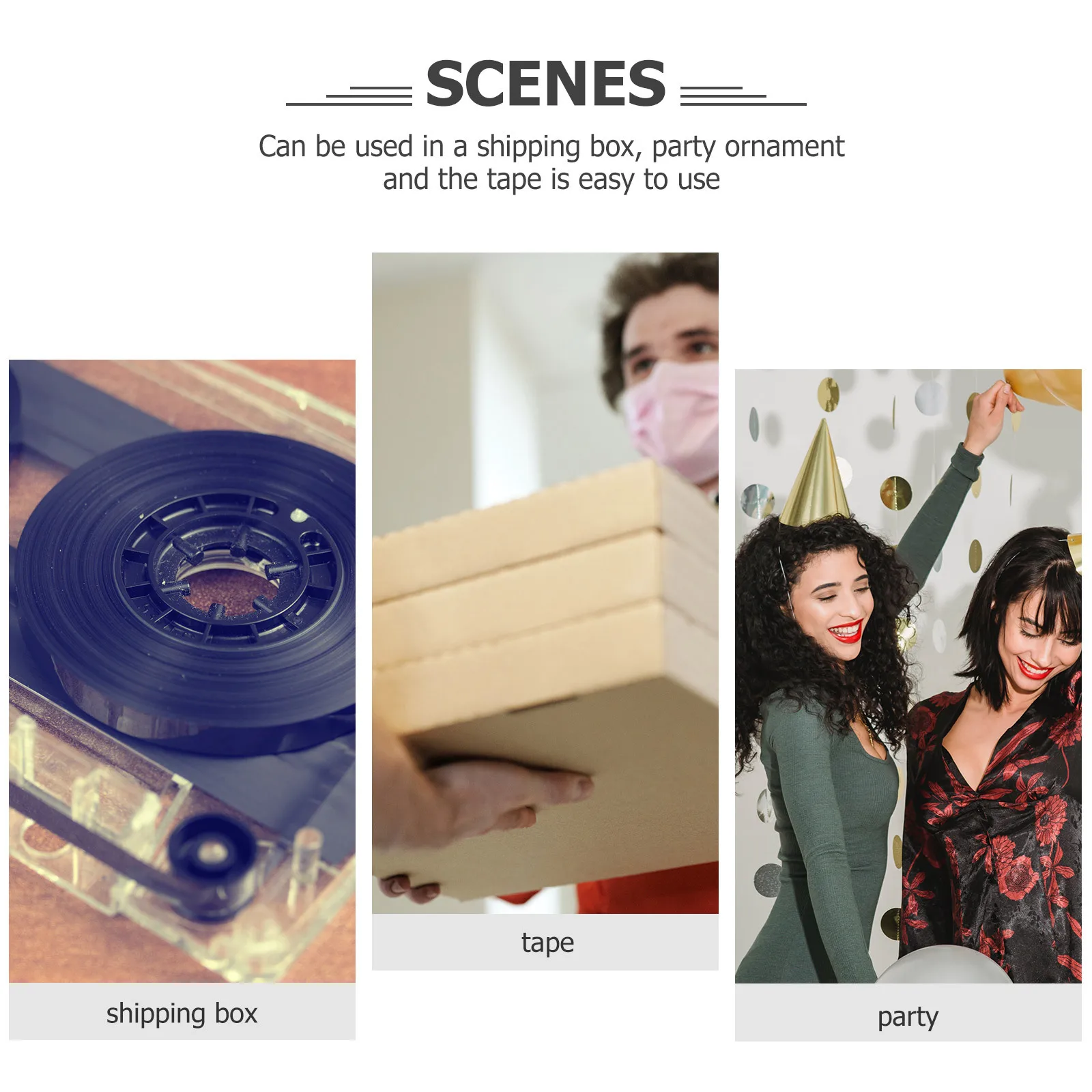 

1 Roll Bright Yellow Self-Adhesive Warning Tape Wear-Resistant For Outdoor Workplace Shipping Box Marking Multi-Function Caution